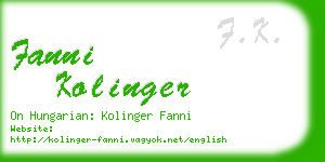 fanni kolinger business card